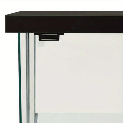 Modern Black Display Cabinet with Tempered Glass Panels - 3 Spacious Shelves for Office, Library, or Showroom Storage, Office Wall Decor