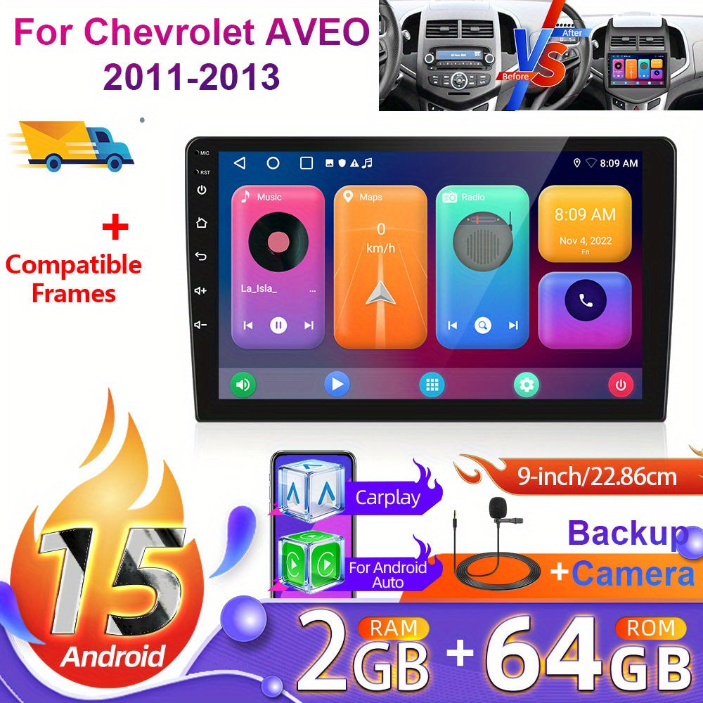 Android Autoradio – Auto Multimedia Speler – Inbouw Radio – Headunit – Carplay Android Auto – 9 Inch HD Touchscreen – Achteruitrijcamera & Draadloze Connectiviteit