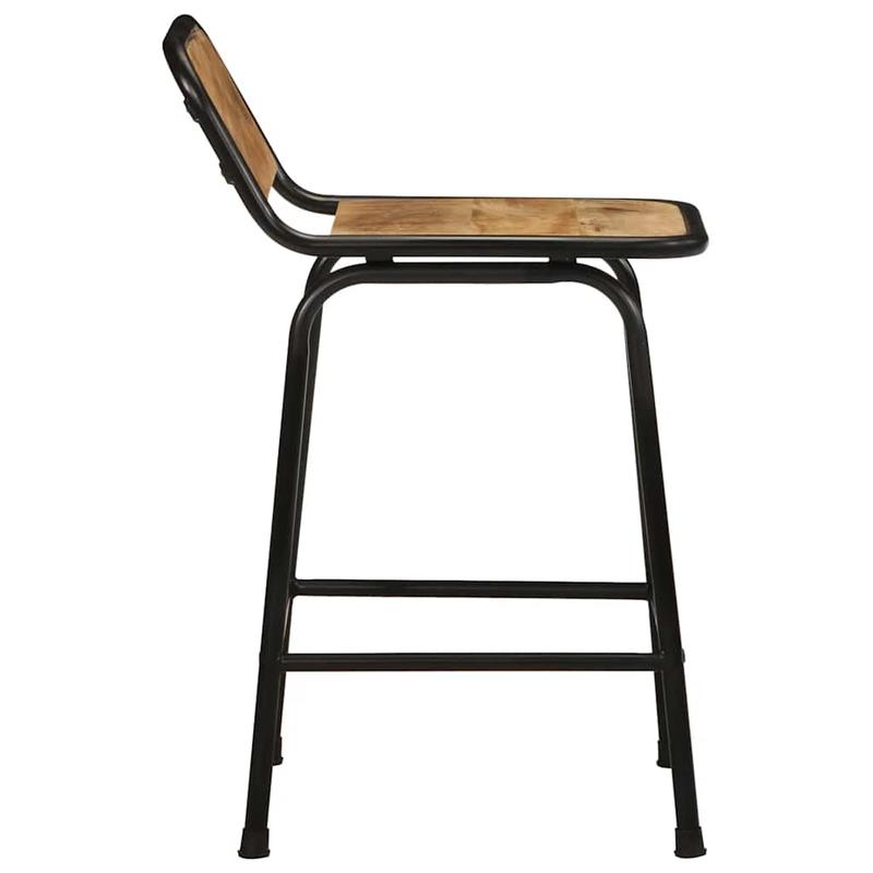 Bar stool 2pcs 46x35.5x70cm rough mango solid wood, Bar Seating, Kitchen Stools, Minimalist Stools, Modern Bar Stools, Hardwood Construction, Durable Stools
