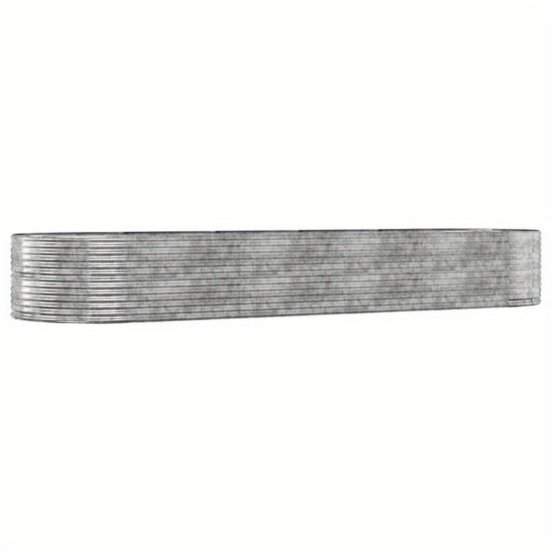 Plantenbak – Bloembak – Plantenbak Buiten – Kuip Voor Planten – Bloempot Buiten – Gepoedercoat Staal Zilverkleurig – Extra Groot 447x140x68cm – Weerbestendig En Modern Design