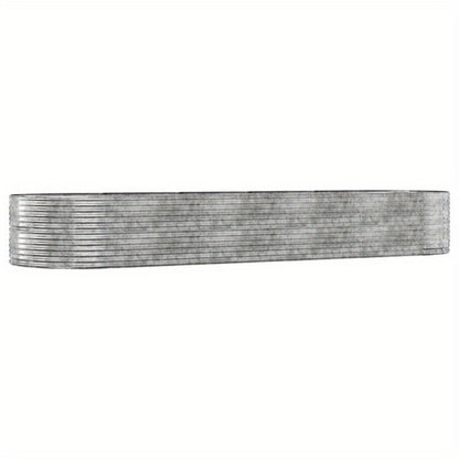 Plantenbak – Bloembak – Plantenbak Buiten – Kuip Voor Planten – Bloempot Buiten – Gepoedercoat Staal Zilverkleurig – Extra Groot 447x140x68cm – Weerbestendig En Modern Design