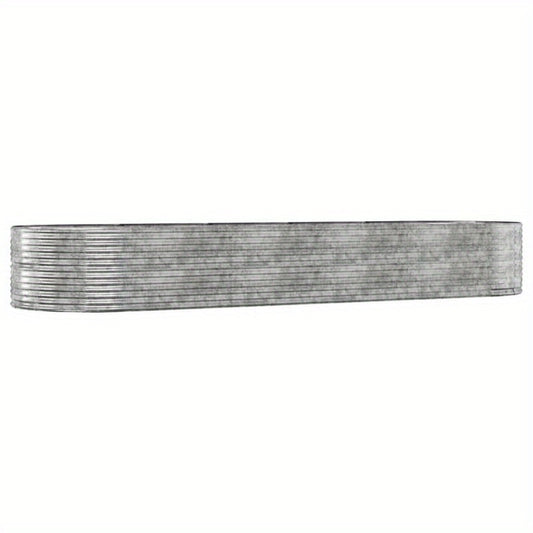 Plantenbak – Bloembak – Plantenbak Buiten – Kuip Voor Planten – Bloempot Buiten – Gepoedercoat Staal Zilverkleurig – Extra Groot 447x140x68cm – Weerbestendig En Modern Design