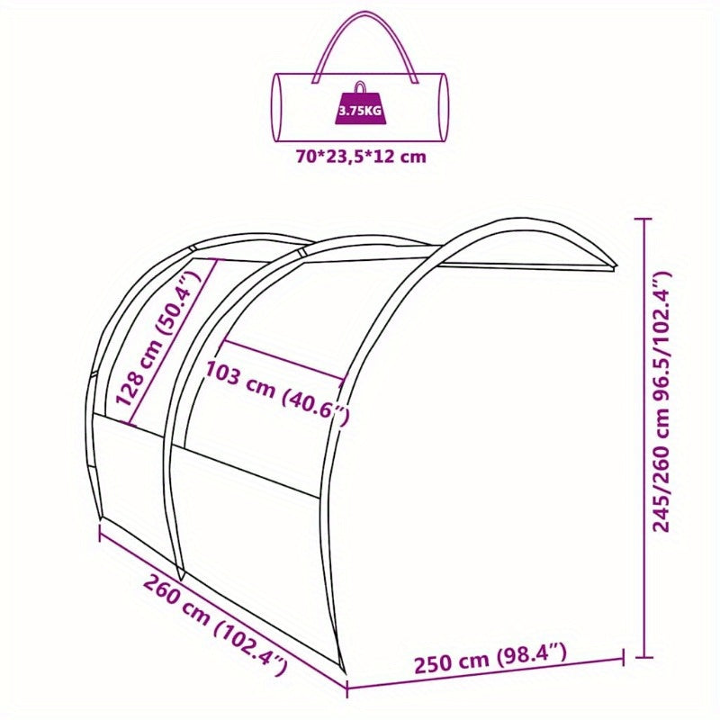 Tent – Kampeertent – Pop-up Tent – Koepeltent – Lichtgewicht Tent – Ruim 250x260x260 cm – Waterafstotend Polyester