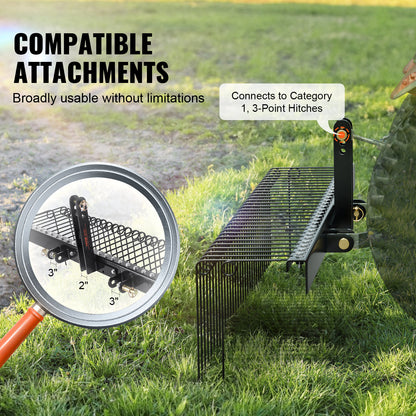 Verticuteermachine – Gazonhark – Verticuteerder – Gazonbeluchter – 72 Inch Werkbreedte – 32 Robuuste Stalen Tanden