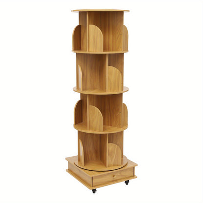 Four-story movable bookshelf-log color