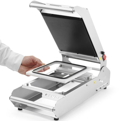 Tray- en Cupsealer – Traysealer – Foliesluiter – Verpakkingsmachine – Sealmachine – Roestvrij Staal 18/10 – 700 W Verzegeling Met Temperatuurregelaar