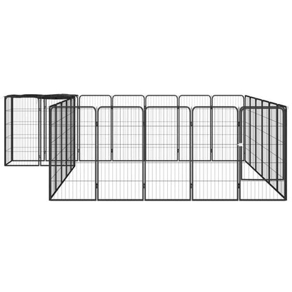Hondenren – Hondenkooi – Hondenkennel – Buitenren – Hondenhek – Zwart – Gepoedercoat Metaal – 50x100 cm – Veilig Sluitbare Deuren – Robuust Gaas