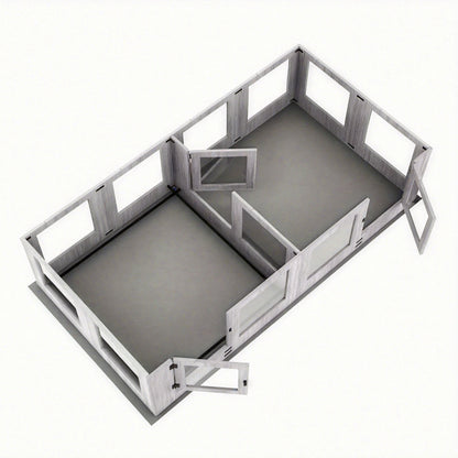 Hondenren – Hondenkennel – Werpkist – Puppyren – Binnenren – Gehard Glas – Transparante Acryl Panelen – 14 Panelen Modulair – Beschermrand Tegen Knellen – 3 Toegangsdeuren – Houten Frame – Veilig & Duurzaam