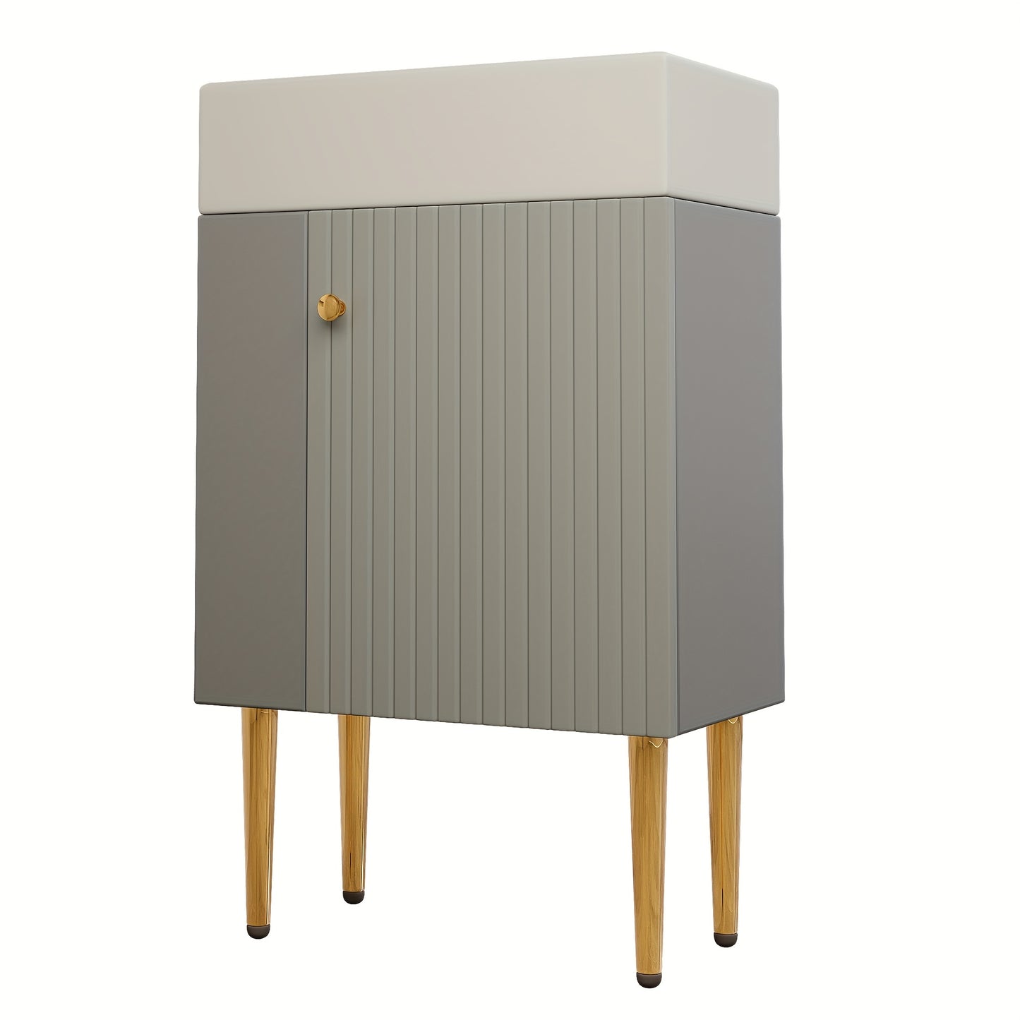 Bathroom Furniture Washbasin with Washbasin Cabinet 55cm, Washbasin Cabinet, Small Guest Bathroom Furniture, Light Gray,  Spacesaving Solution, Sleek Design, Modern Washbasin, Integrated Basin, Bathroom Storage, Urban Dweller