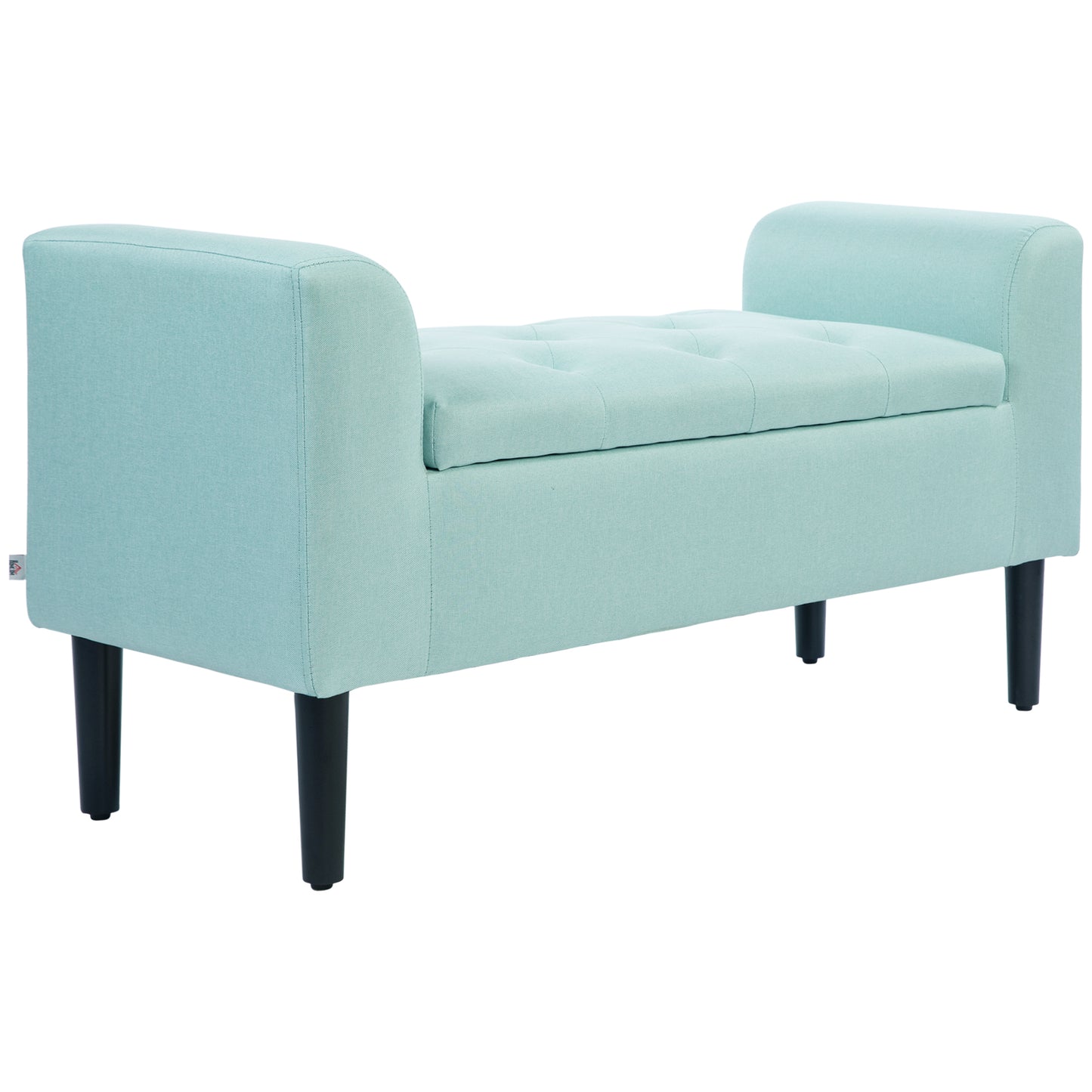 Opbergbank – Opbergbankje – Zitbank Met Opbergruimte – Halbank – Opbergkist – Rubbenhout Frame – Linnen Look Bekleding – 116x44x58 cm – Draagvermogen 130 kg