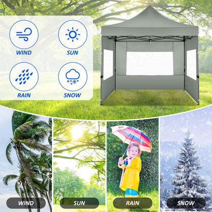 Pop-up Partytent 3×3 meter – Vouwtent – Eventtent – Marktstand – Tuinentent – Zwart – Waterdicht Met UPF 50+ – Inclusief 4 Zijwanden En Rollerbag