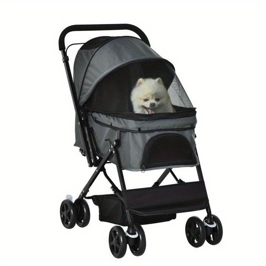 Huisdierwagen – Dierenwagen – Pet Stroller – Draagwagen – Reiswandelwagen – Lichtgewicht en Inklapbaar – All-Terrain Wielen met Remmen