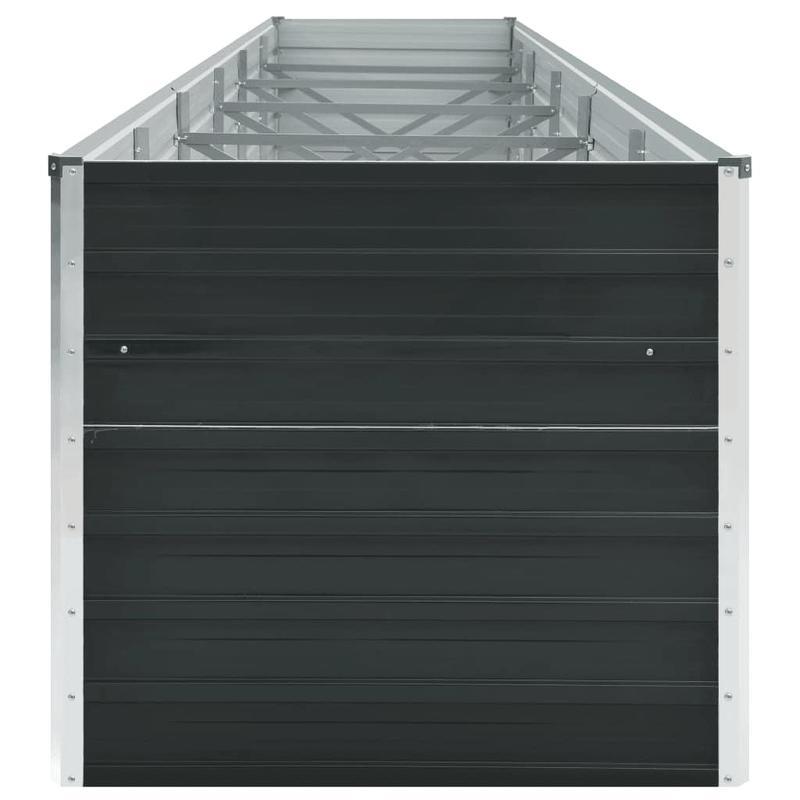 Plantenbak – Verhoogde Plantenbak – Bloembak – Kruidenbak – Moestuinbak – Antraciet – Gegalvaniseerd Staal – Groot Formaat 480x80x77 cm