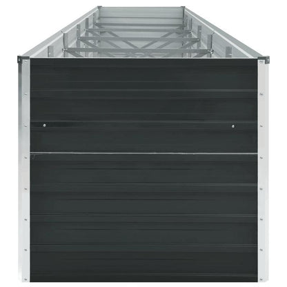 Plantenbak – Verhoogde Plantenbak – Bloembak – Kruidenbak – Moestuinbak – Antraciet – Gegalvaniseerd Staal – Groot Formaat 480x80x77 cm
