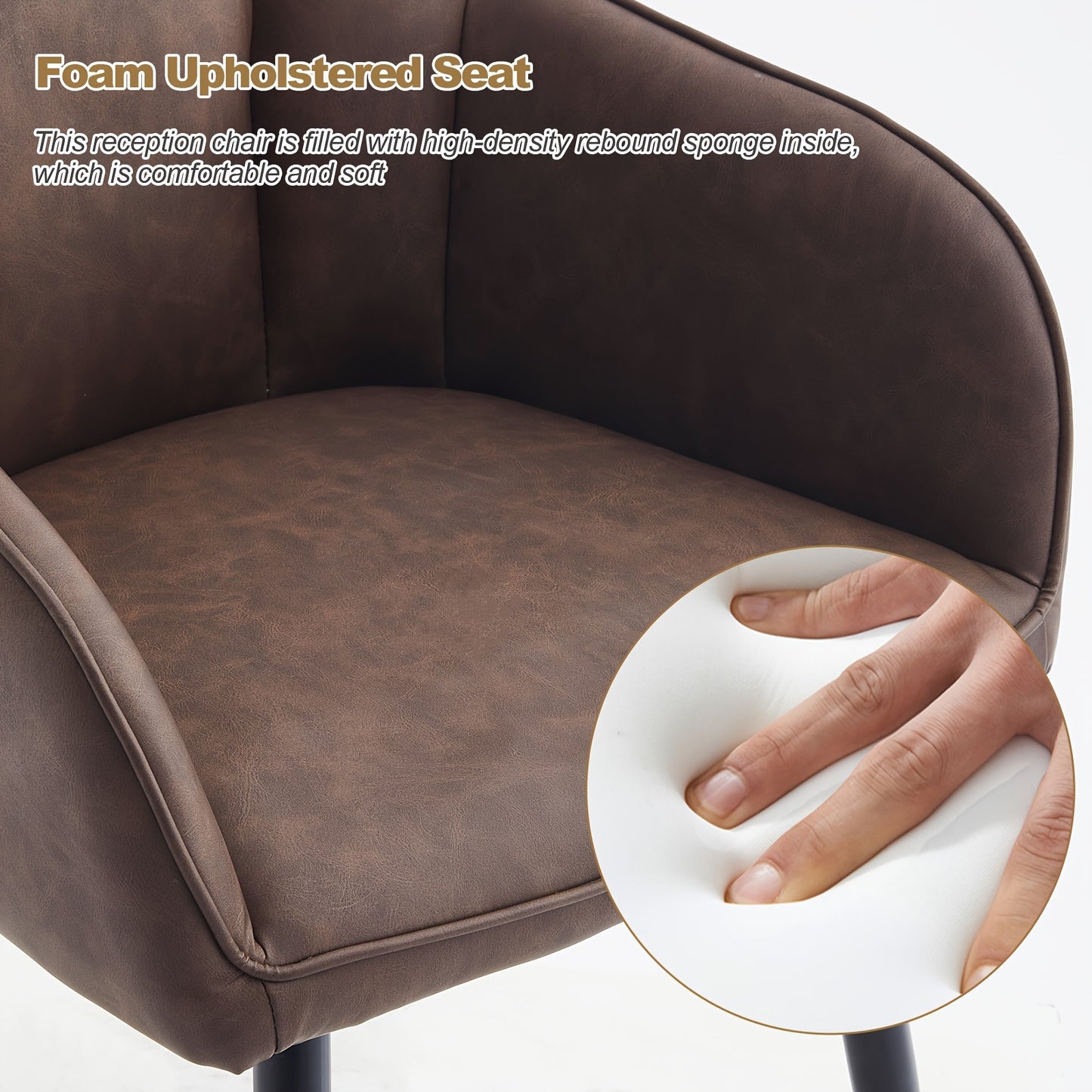 Moderne Eetkamerstoelen – Stoelen Set – Design Stoelen – Comfortabele Stoelen – Eettafel Stoelen – Memory Foam Zitting – Stevig Metaal Frame – Bruin