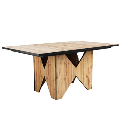 Moderne Houten Eettafel – Keukentafel – Bistrotafel – Ontbijttafel – Tafel 4-6 Personen – Lichtbruin Hout – Volledig Gemonteerd – Compact Formaat 138,5x80x75 cm
