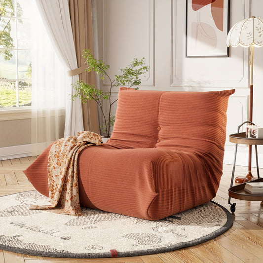Vloerbank – Zitzak – Loungestoel – Fauteuil – Bank – Corduroy Stof – Memory Foam Vulling – Compact En Opvouwbaar