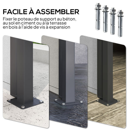 Oprolbare Zijwand – Scherm – Windscherm – Zonwering – Privacydoek – Lichtgrijs – UV30+ Bescherming – Aluminium Frame – 300x200 cm