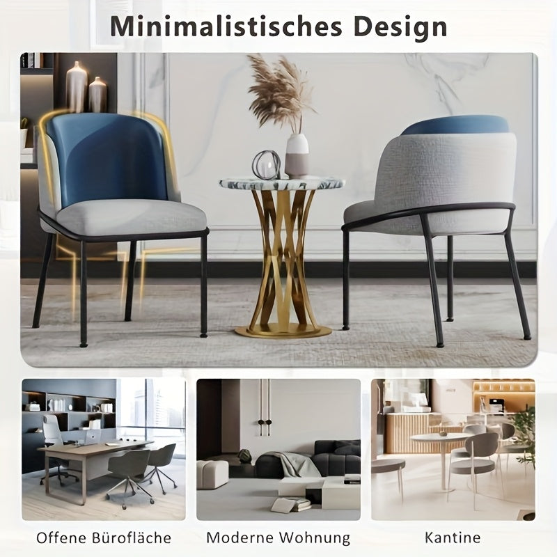Eetstoel – Eetkamerstoel – Kuipstoel – Stoel – Kinderstoel – Modern Design – Gemakkelijk Schoon Te Maken – Stevige Zwarte Poten – Grijs Met Gouden Accenten