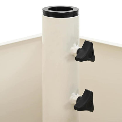 Parasolvoet – Parasolhouder – Parasolstandaard – Parasolbasis – Parasolvoet met Plantenbak – Wit – Staal – 45x45x45 cm – 360° Verstelbaar – Weerbestendig en Stevig