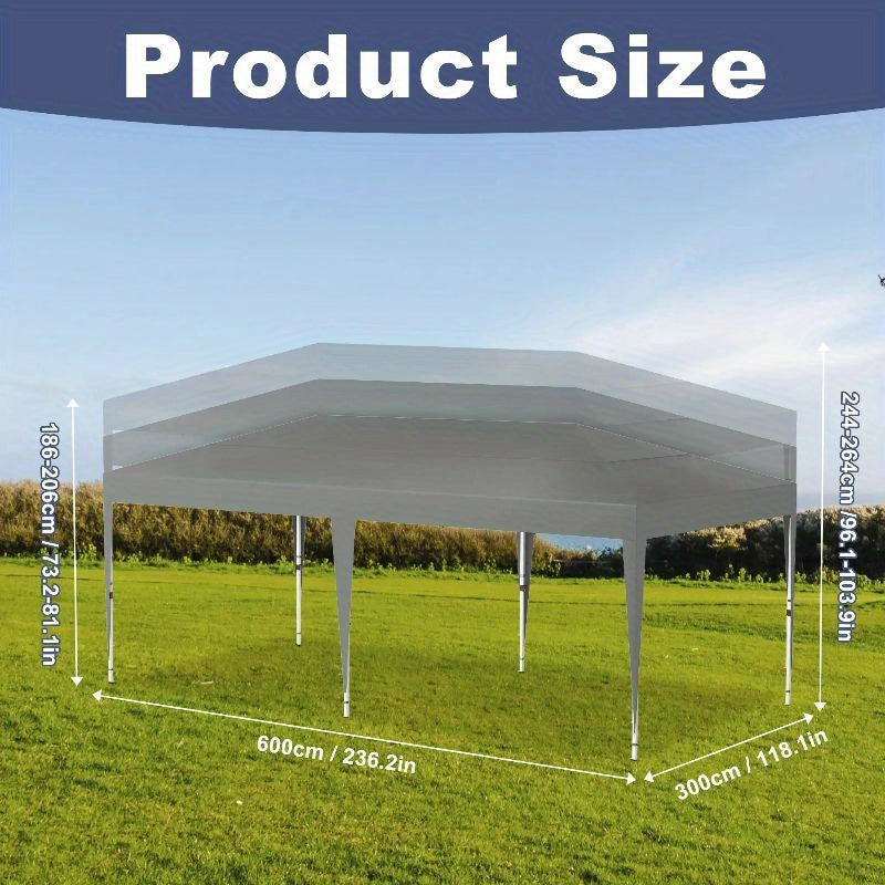 Vouwtent – Partytent – Vouwpaviljoen – Tuinpaviljoen – Pergola – 3x6m – Hoogte Verstelbaar 2,4-2,6m – Stevige Stalen Constructie – Anthraciet