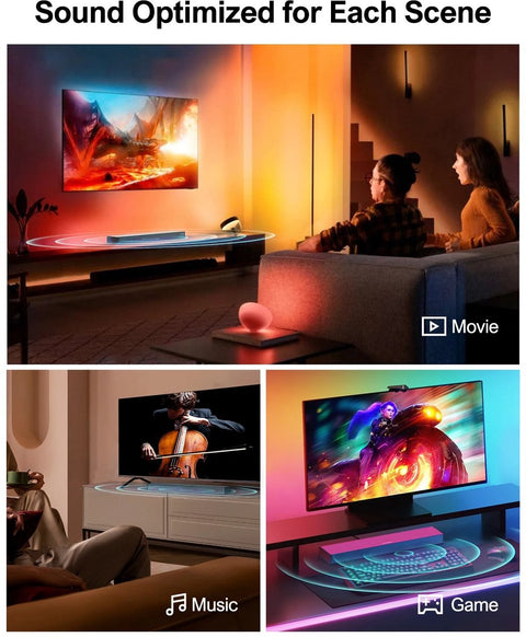 Soundbar - Soundbars voor tv - Soundbar met subwoofer - Bluetooth 5.3 - Slank design - HDMI ARC/Opt/AUX- Krachtig 160W-geluid - Zwart