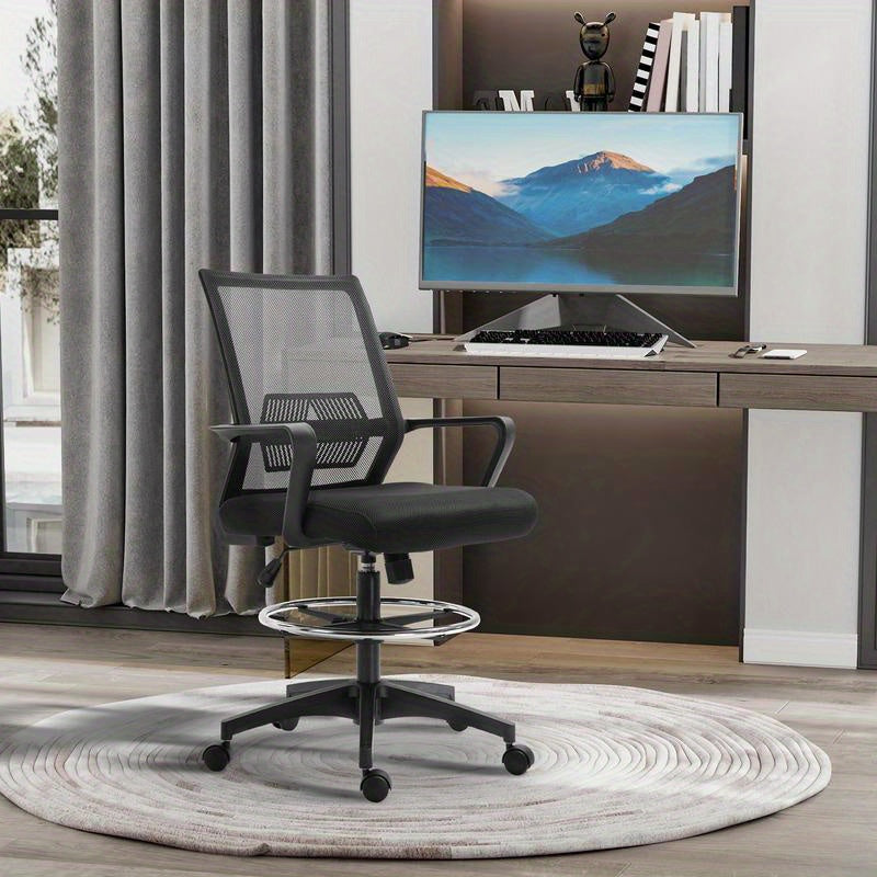 Bureaustoel – Ergonomische Stoel – Office Chair – Computerstoel – Bureaustoelen – Verstelbare Hoogte – Voetsteun & Lendensteun – Stevige 5-Wiel Basis