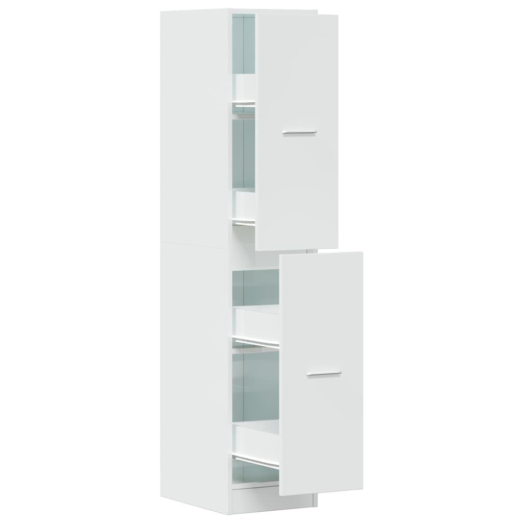 Apothecary Cabinet High Gloss White 30x41x144.5 cm Engineered Wood Side Cabinet Organizer Storage Cabinet Storage Box for Bedroom, Living Room, Bathroom, Home Furniture