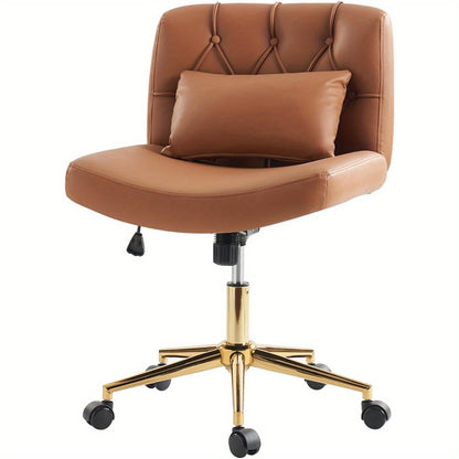 Ergonomische Bureaustoel – Kantoorstoel – Werkstoel – Desk Chair – Zonder Armleuningen – Verstelbaar in Hoogte – Zwarte Bekleding Met Zachte Polyurethaan Zitkussen