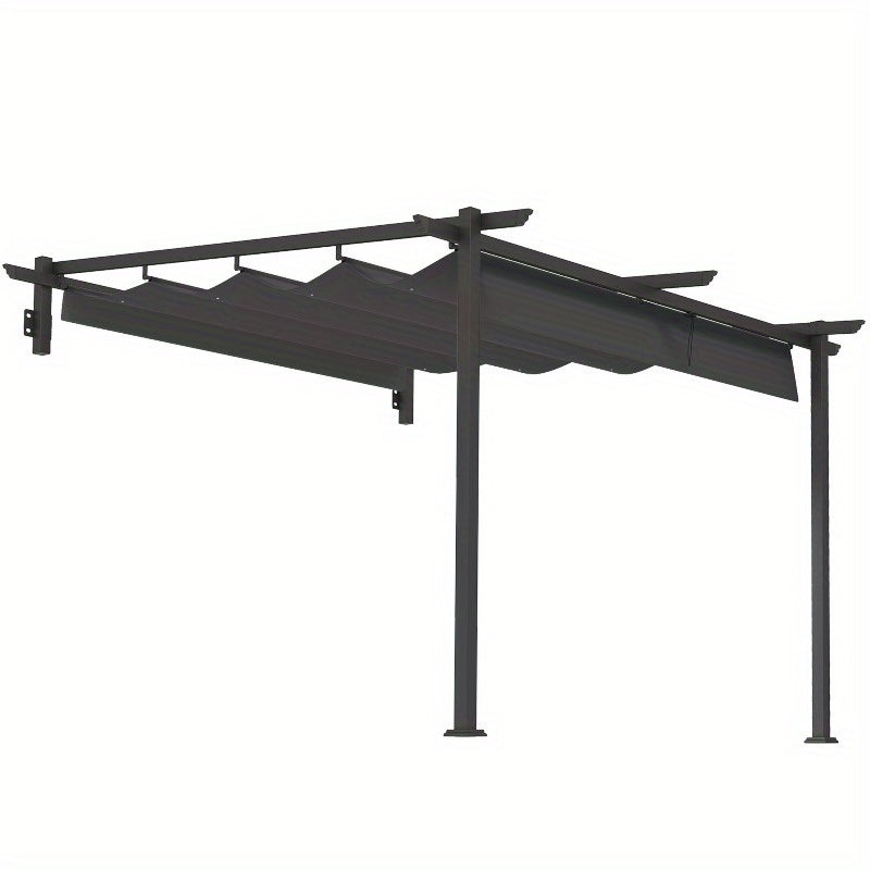 Pergola – Tuinpaviljoen – Terrasoverkapping – Prieel – Overkapping – Verstelbare Zonwering 3 Standen – Stevig Aluminium 3x3m Donkergrijs