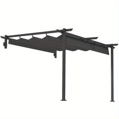 Pergola – Tuinpaviljoen – Terrasoverkapping – Prieel – Overkapping – Verstelbare Zonwering 3 Standen – Stevig Aluminium 3x3m Donkergrijs
