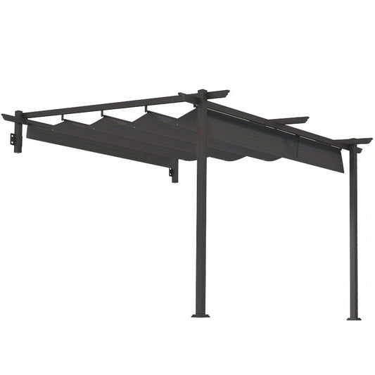 Pergola – Tuinpaviljoen – Terrasoverkapping – Prieel – Overkapping – Verstelbare Zonwering 3 Standen – Stevig Aluminium 3x3m Donkergrijs