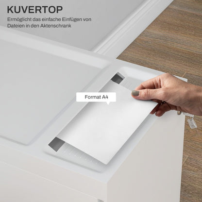 Metalen Ladekast – Mobiele Opbergkast – Rollende Ladekast – Documentenkast – Archiefkast – 3 Laden Met Slot – Compact Formaat 30x50x53,5 cm