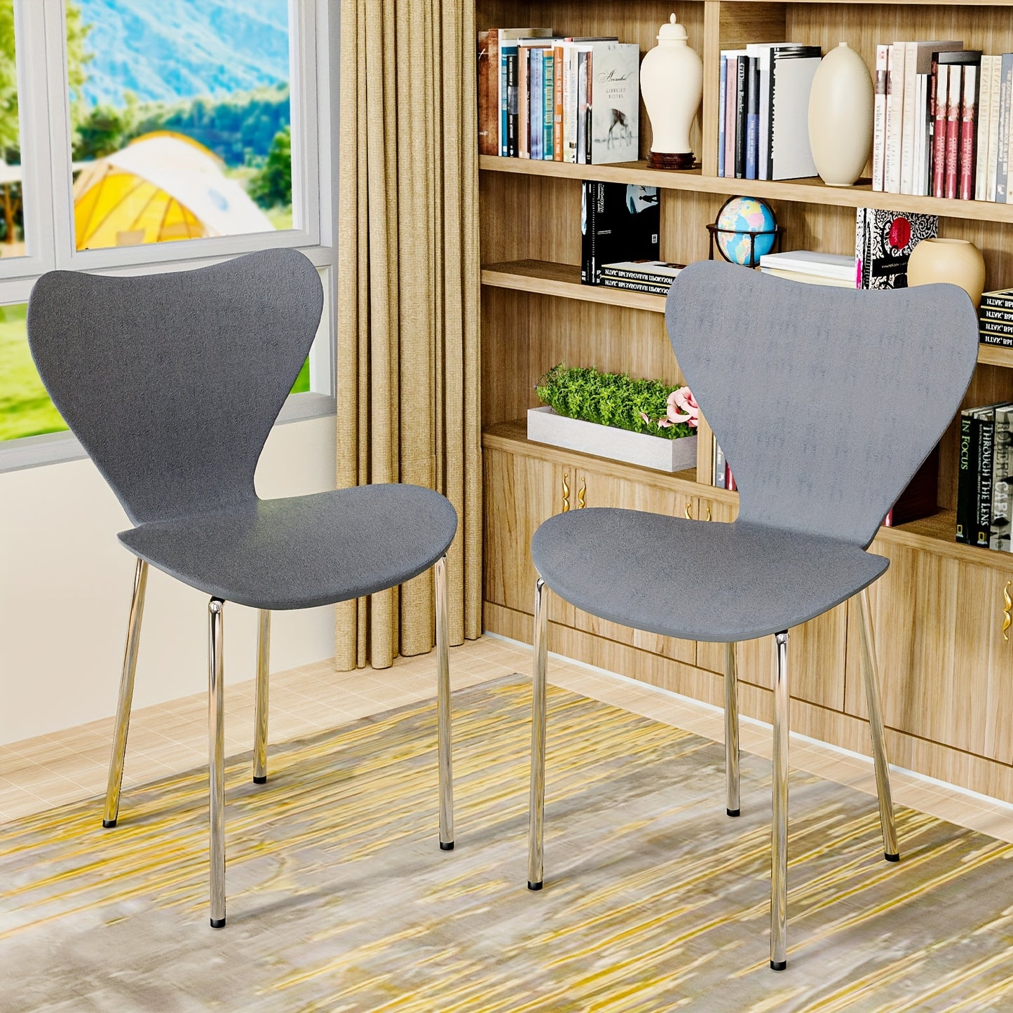 Stapelkast Stoelen – Eetkamerstoelen – Bistrostoelen – Kantinestoelen – Bistrostoelen – Set van 2 Stapelbare Stoelen – Ergonomisch Hoog Design – Duurzaam Kunststof Metalen Poten