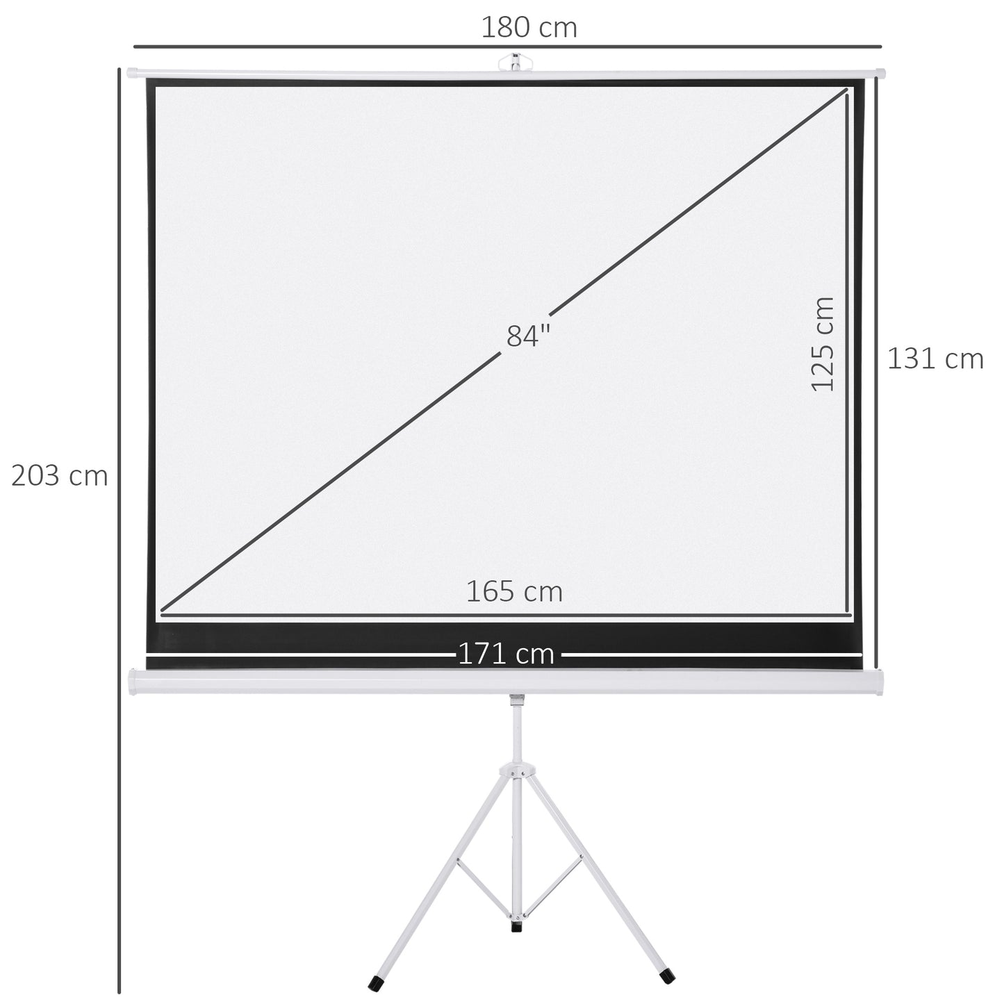 Projectiescherm – Beeldscherm – Presentatiescherm – Filmscherm – Cinema Scherm – 4:3 Formaat – Wit Kwaliteitsmateriaal – Heldere Projectie