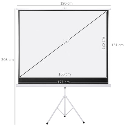 Projectiescherm – Beeldscherm – Presentatiescherm – Filmscherm – Cinema Scherm – 4:3 Formaat – Wit Kwaliteitsmateriaal – Heldere Projectie