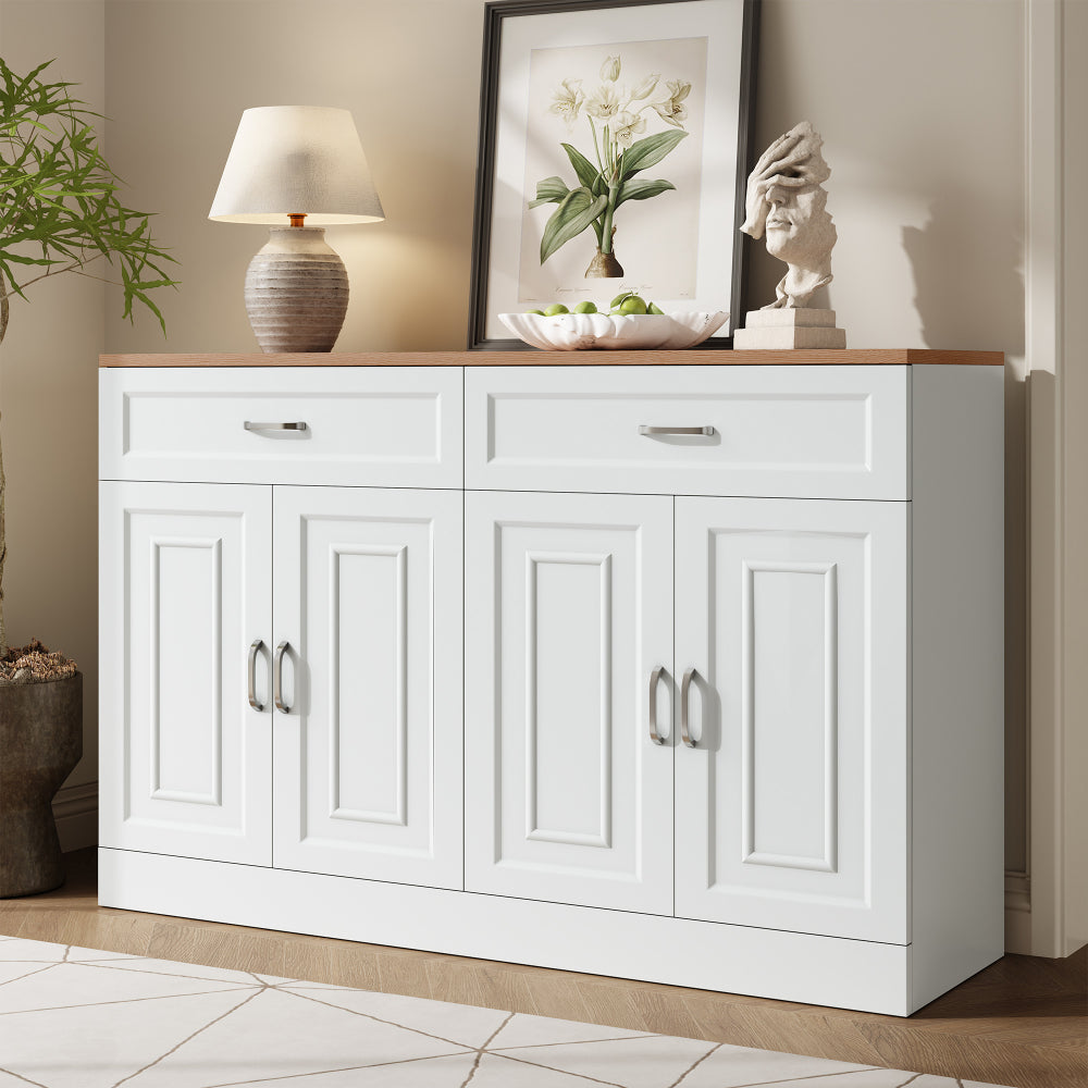 Dressoir – Sideboard – Opbergkast – Ladekast – Witte kast – 120 cm breed – Softclose deuren & laden