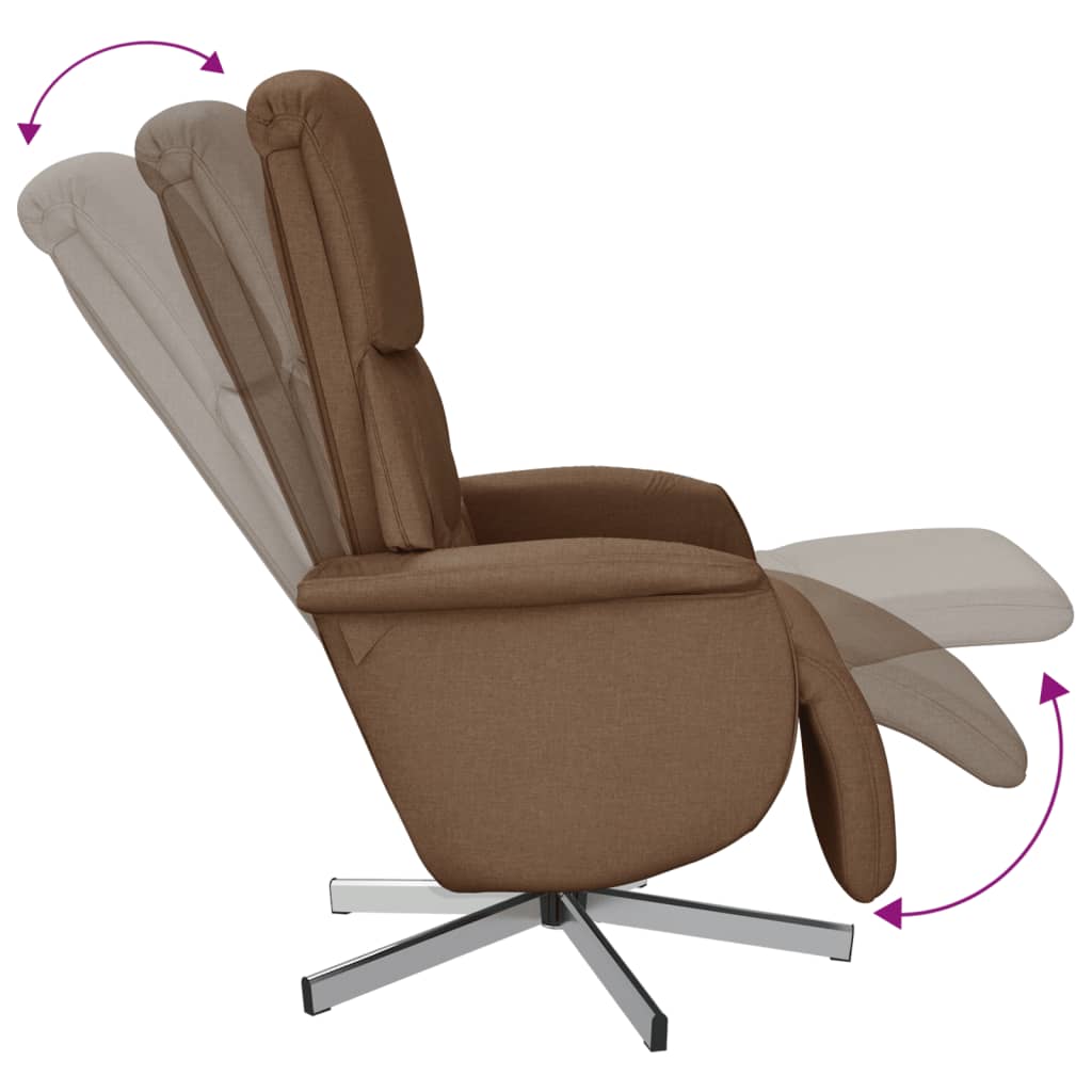 Relaxfauteuil – Fauteuil – Relaxstoel – Draaifauteuil – Verstelbare Stoel – 360° Draaibaarheid – Verstelbare Rugleuning 105-125° – Bruin