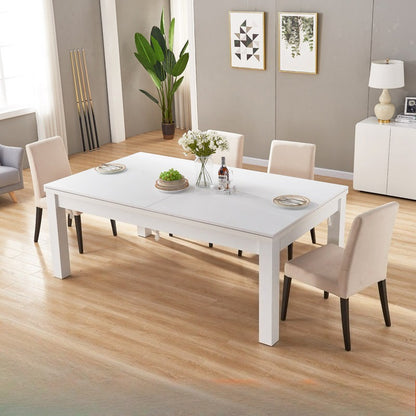 Witte Eettafel – Eetkamertafel – Tafel – Eettafel Rechthoekig – Design Tafel – 140x80x75 cm – Krasbestendig Hoogdruklaminaat – Stevig Metalen Onderstel
