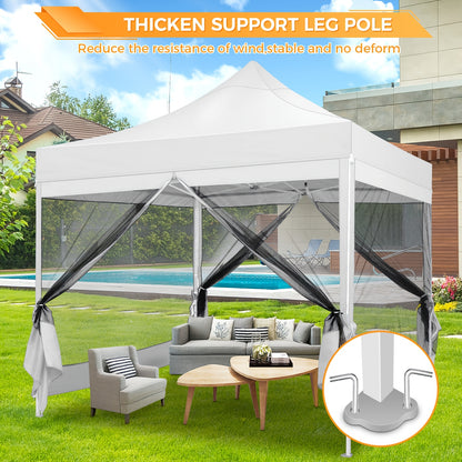 Vouwpaviljoen 3x3 Meter – Vouwtent – Partytent – Tuinpaviljoen – Klaptent – Zwart – Muskietennet – Stevig Legeringsstaal Frame
