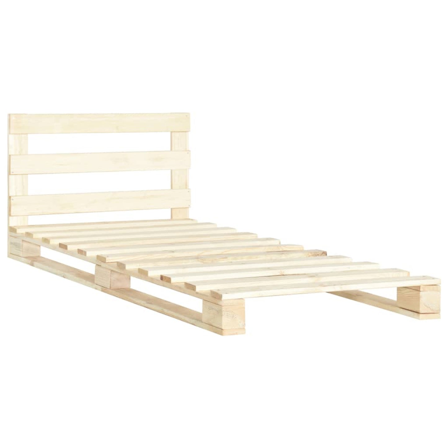 Massief Houten Bed – Bedframe – Eenpersoonsbed – Slaapkamerbed – Stevig Bed – 200x90x65 cm – Met Hoofdbord – Massief Dennenhout
