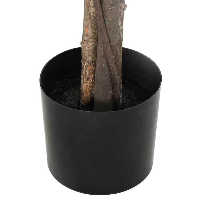 Kunstmatige Ficus – Nepplant – Kunstboom – Sierplant – Kunstboom Binnen Buiten – 200 cm Hoog – 1260 Bladeren – Onderhoudsvrij – UV-bestendig – Zwarte Pot