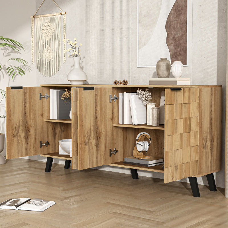 Modern Sideboard with 4 Doors, 160.5 X 35.5 X 78 Cm – Practical Design for Living Room, Bedroom, And Dining Room