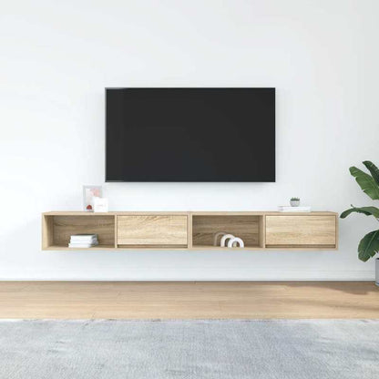 TV cabinets 2pcs. Sonoma oak 100x31x25.5cm wood material, Tv Storage, Minimalist Design, Modern Tv Stand, Particle Board, Quality Craftsmanship, Multipurpose Cabinet, Compact Furniture, Small Space Living, Entertainment Setup