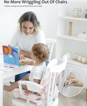 Draagbare kinderstoel - Kinderstoel - Babystoel - Zitverhoger - Kinderstoel verhoger - Verstelbare hoogte - Opvouwbaar - Lichtgewicht - Uil - 6 tot 36 maanden - Grijs - Wit