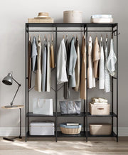 Kledinghangers - Kledingrek Metaal - Schoenenrek - Kledingkasten Slaapkamer - 40 x 141 x 180 cm - Kledingrek Zwart