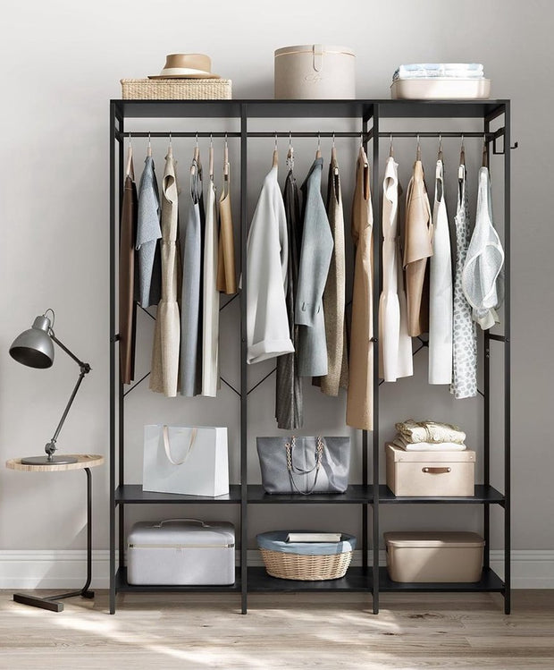 Kledinghangers - Kledingrek Metaal - Schoenenrek - Kledingkasten Slaapkamer - 40 x 141 x 180 cm - Kledingrek Zwart