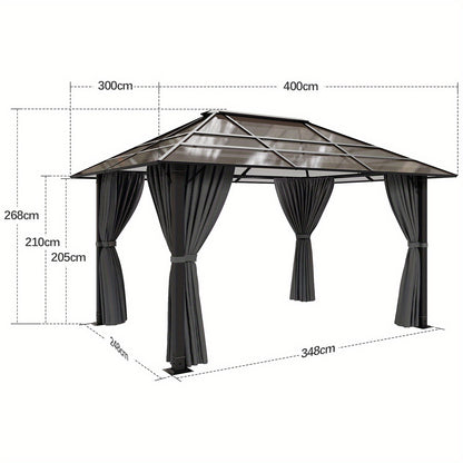 Gazebo – Tuinkamer – Tuinhuis – Partytent – Overkapping – 3x3 meter – Stevig Aluminium Frame – Warmtebestendige Metaal Kolommen