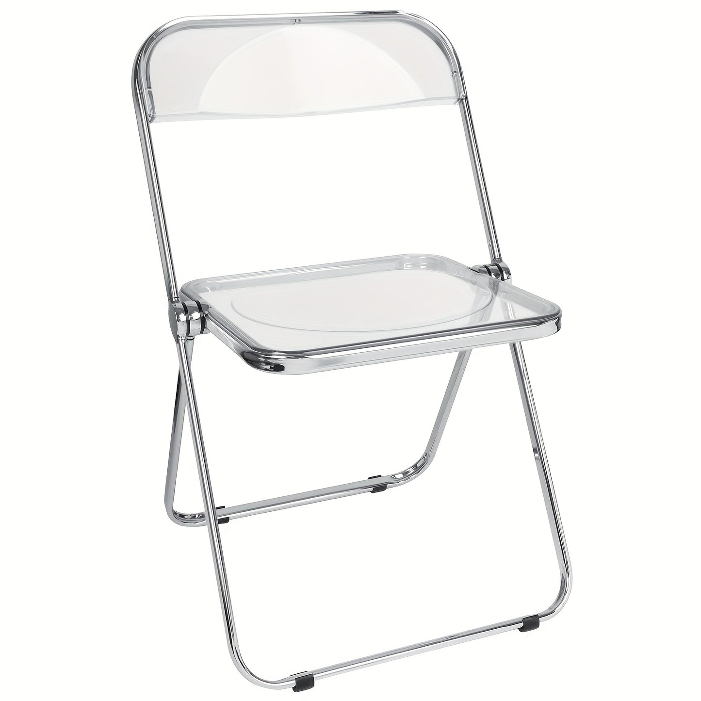 Space-Saving Acrylic Chair with Backrest Transparent Design | No Assembly Chair| Multi-Purpose Chair for Dining/Desk/Vanity | 150kg Load Capacity | Home Office Chair Transparent Minimalist Style, Dining Desk Vanity Chair, Spa