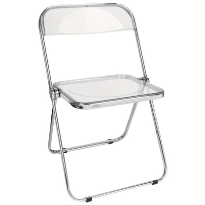 Space-Saving Acrylic Chair with Backrest Transparent Design | No Assembly Chair| Multi-Purpose Chair for Dining/Desk/Vanity | 150kg Load Capacity | Home Office Chair Transparent Minimalist Style, Dining Desk Vanity Chair, Spa